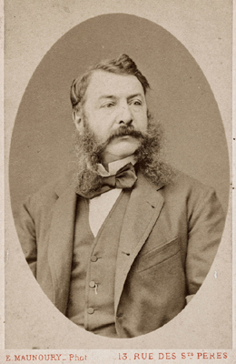 Portrait de Magnin Joseph (1824-1910) (homme politique, gouverneur de la Banque de France). Carte de visite (recto). Photographie d'Eugène Maunoury. Tirage sur papier albuminé. 1860-1890. Paris, musée Carnavalet.