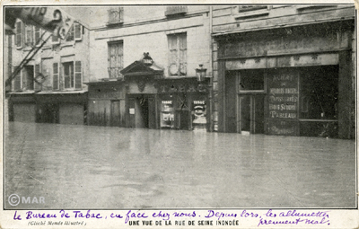 crue 1910 inondation 21 rue de seine tabac