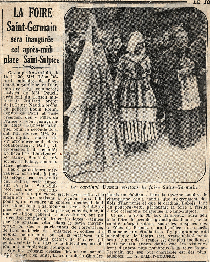 Foire SaintGermain une renaissance en 1922 et 1923 documents d