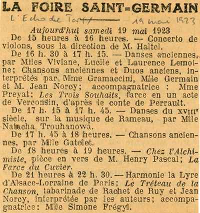 11 foire st germain 1923 05 19 echo de paris 400