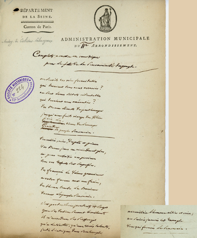 sulpice fete souverainete anVI Cubières Palmezeaux couplets A SH6