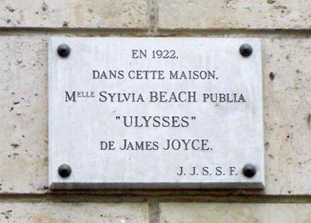 Sylvia Beach plaque